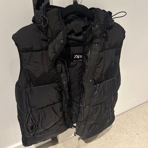 ZARA black puffer vest